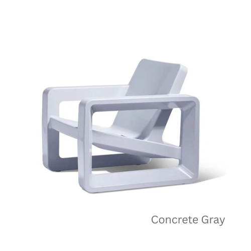 Deck Lounge Chair - Modern Outdoor Resin Lounge Chair for Pool Ledges, Patios & Fire Pits