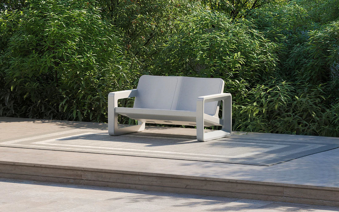 Deck Loveseat - Modern Outdoor Resin Loveseat for Patios, Porches & Pool Ledges