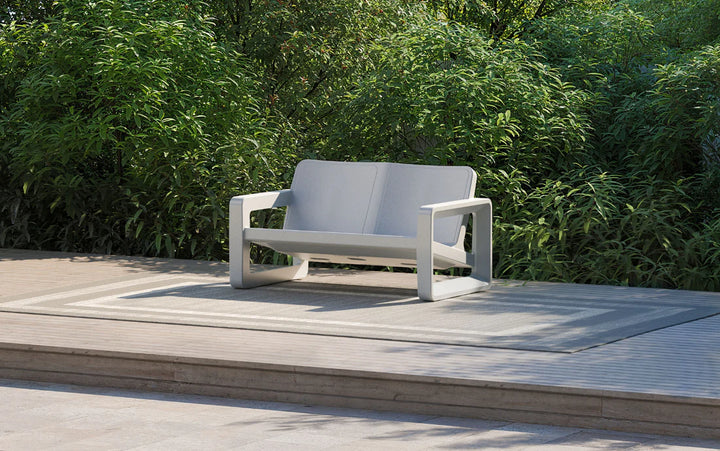 Deck Loveseat - Modern Outdoor Resin Loveseat for Patios, Porches & Pool Ledges