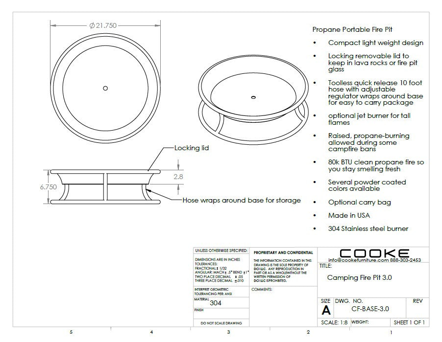 Cooke - RV Camping Fire Pit