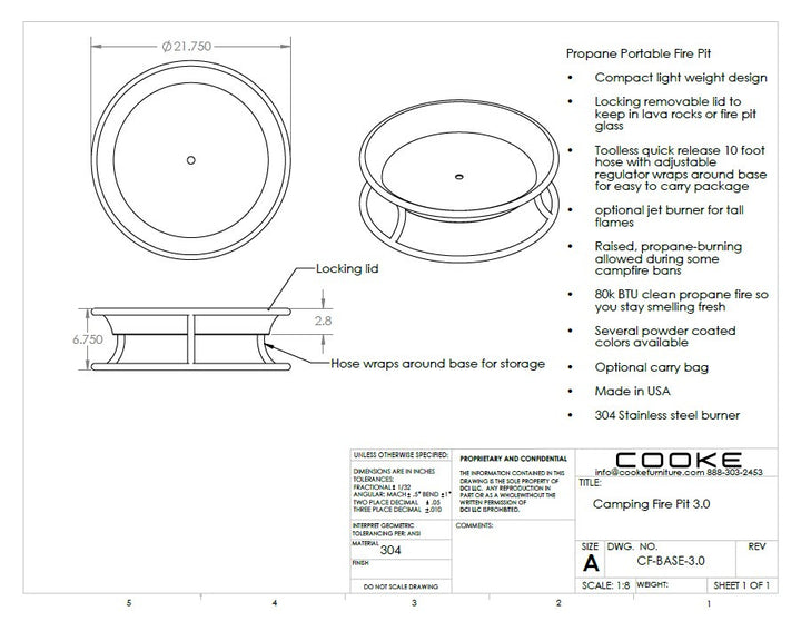 Cooke - RV Camping Fire Pit