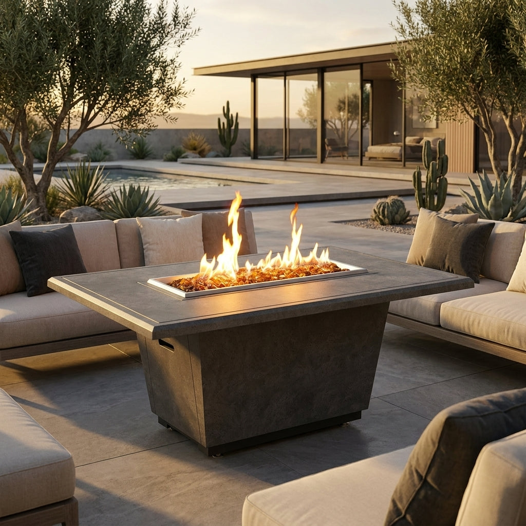American Fyre Designs - Cosmopolitan Rectangle - Chat Height Firetable