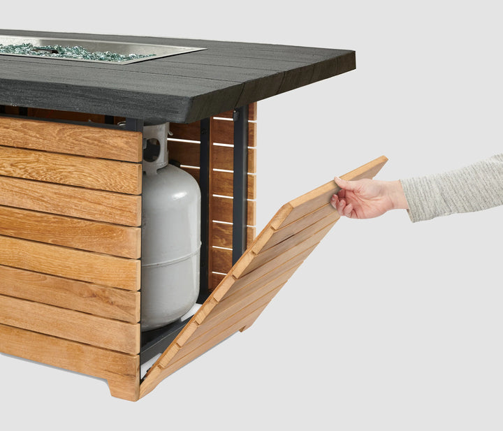 Darien Rectangular Gas Fire Pit Table with Everblend Top