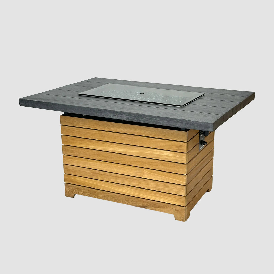 Darien Rectangular Gas Fire Pit Table with Everblend Top