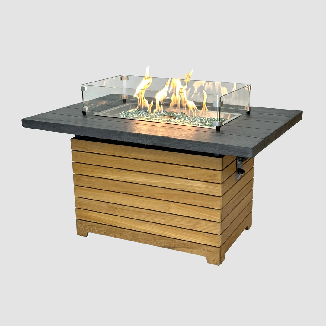 Darien Rectangular Gas Fire Pit Table with Everblend Top