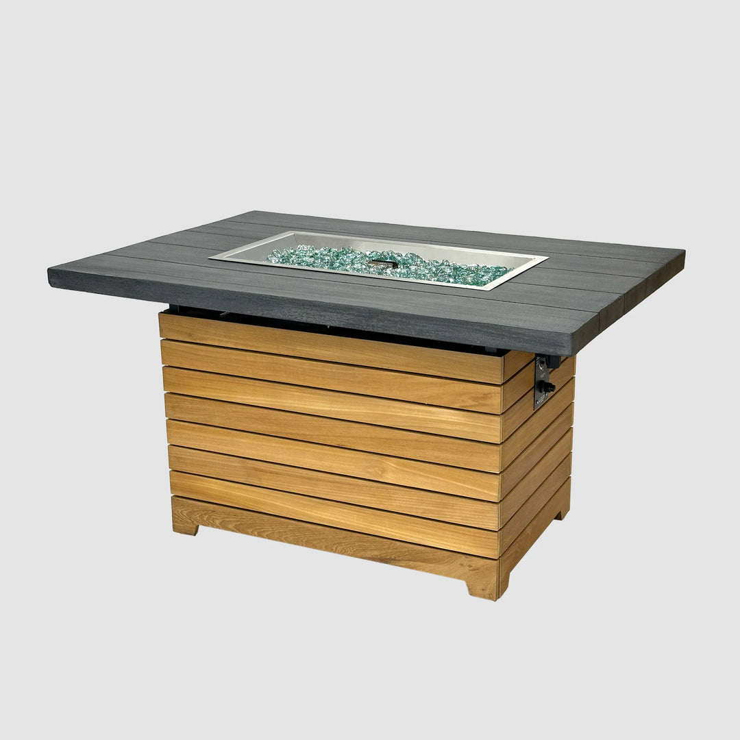 Darien Rectangular Gas Fire Pit Table with Everblend Top