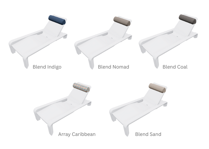 Deck Chaise Lounge – Modern In-Pool Chaise with Optional Sunbrella® Cushion, Pillow & 2" Risers