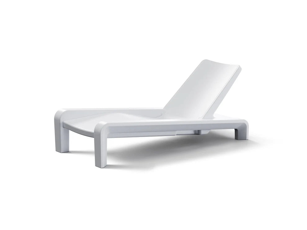 Deck Chaise Lounge – Modern In-Pool Chaise with Optional Sunbrella® Cushion, Pillow & 2" Risers