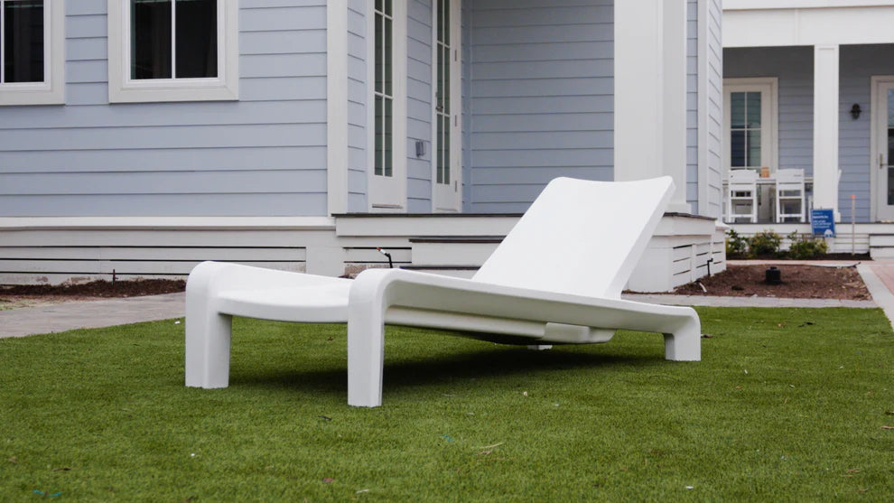 Deck Chaise Lounge – Modern In-Pool Chaise with Optional Sunbrella® Cushion, Pillow & 2" Risers
