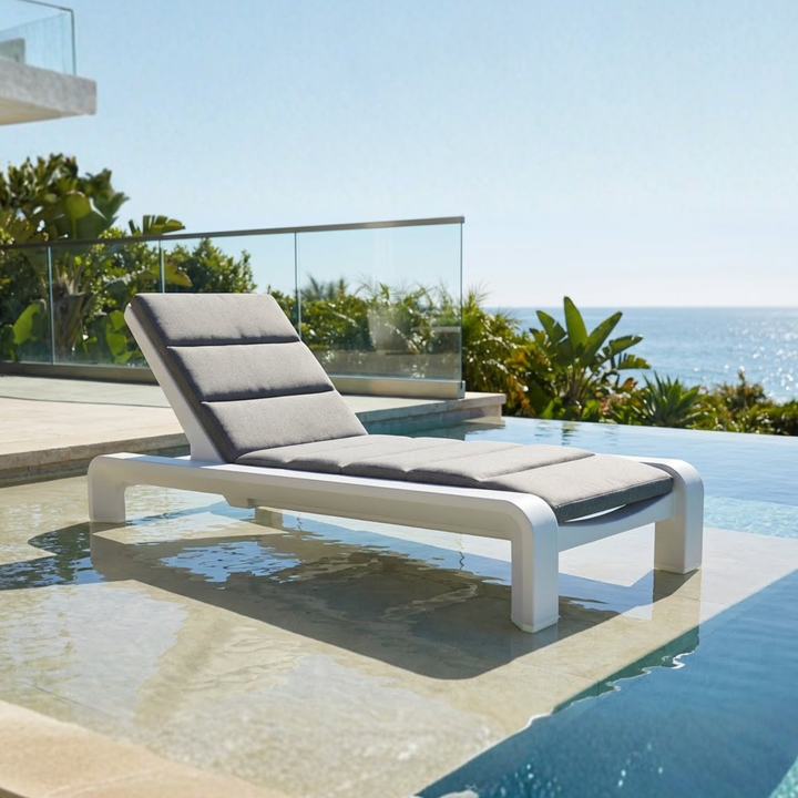 Deck Chaise Sunbrella Cushion - Full-Length Outdoor Chaise Lounge Cushion for Tupelo Deck Chaise