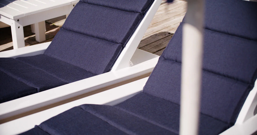 Deck Chaise Sunbrella Cushion - Full-Length Outdoor Chaise Lounge Cushion for Tupelo Deck Chaise