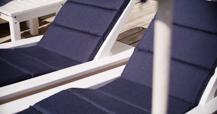 Deck Chaise Sunbrella Cushion - Full-Length Outdoor Chaise Lounge Cushion for Tupelo Deck Chaise