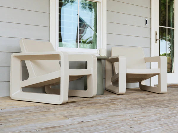 Deck Lounge Chair - Modern Outdoor Resin Lounge Chair for Pool Ledges, Patios & Fire Pits