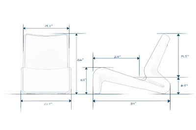 Line Lounge Chair – Modern In-Pool Lounge Chair for Baja & Sun Shelves with Optional Line Ottoman