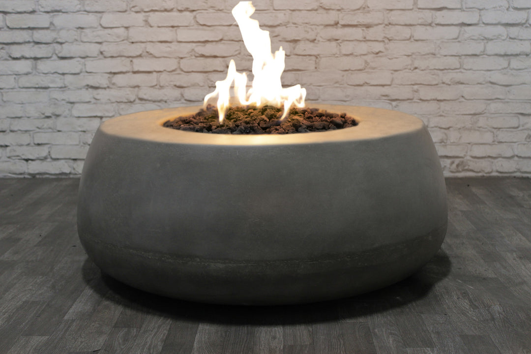 Dune Fire Bowl – 42" Round Lightweight Concrete Gas Fire Pit (65,000 BTUs, Propane/Natural Gas)