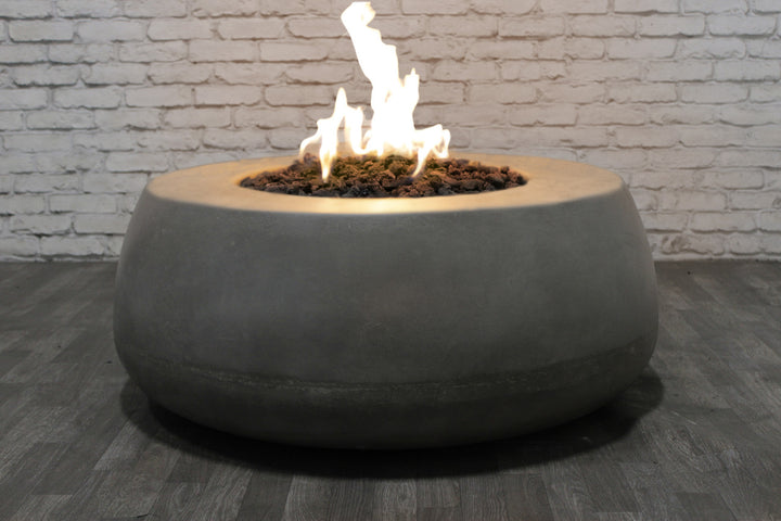 Dune Fire Bowl – 42" Round Lightweight Concrete Gas Fire Pit (65,000 BTUs, Propane/Natural Gas)