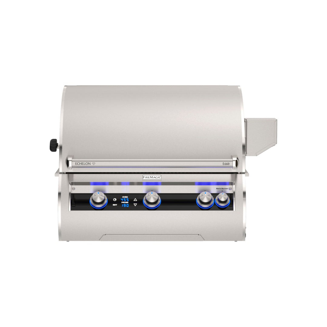 Fire Magic Echelon Diamond E660I 31-1/4-Inch Built-In Propane Grill with Infrared Burner, Rotisserie & Digital Thermometer