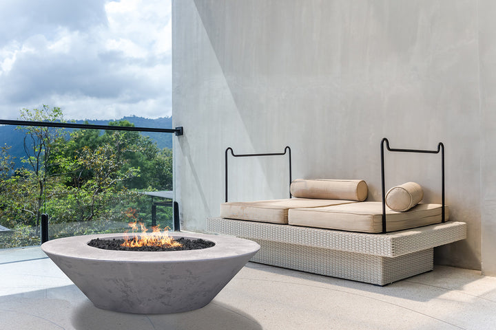 Embarcadero 60" Round Concrete Fire Bowl – Large Outdoor Gas Fire Pit (65,000–125,000 BTU)