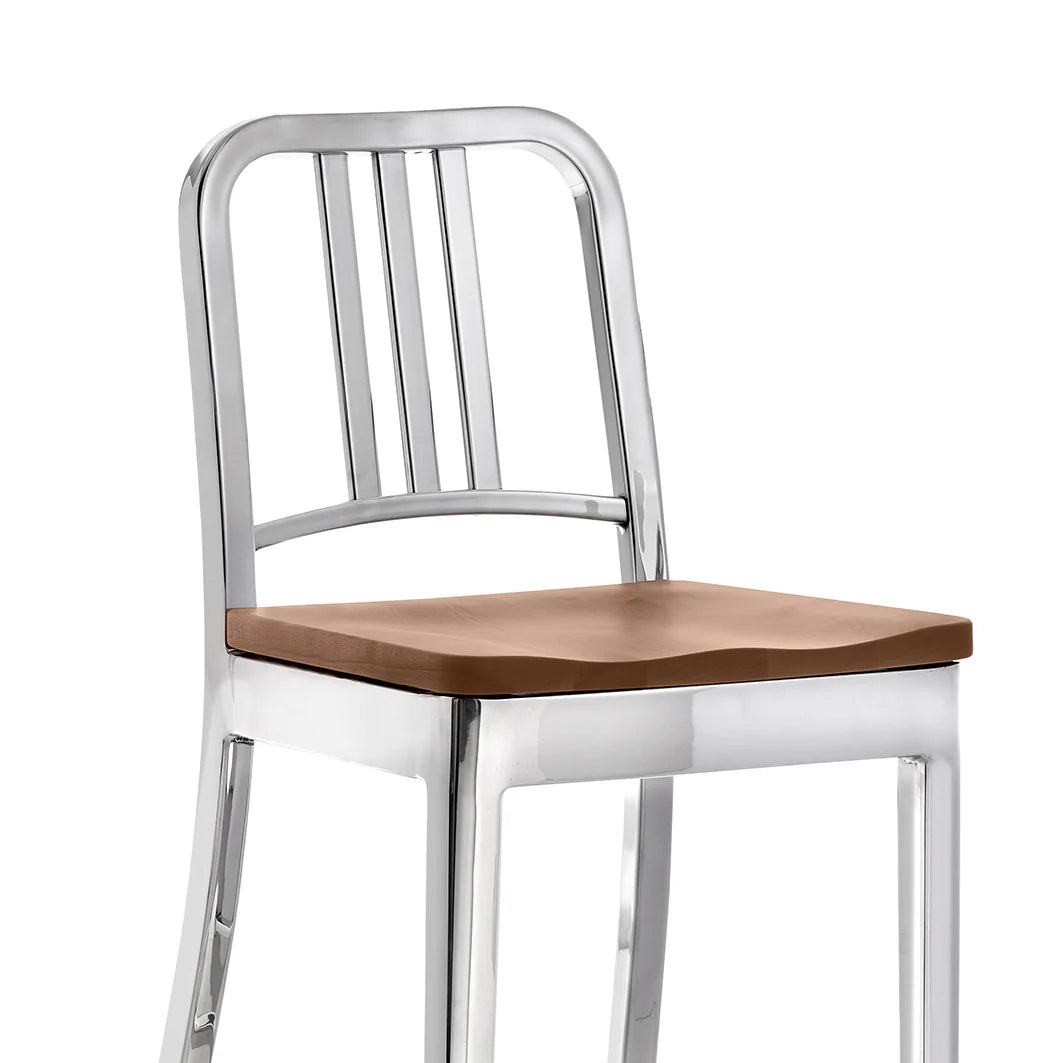 Emeco 1104 Navy Stool Hand Polished