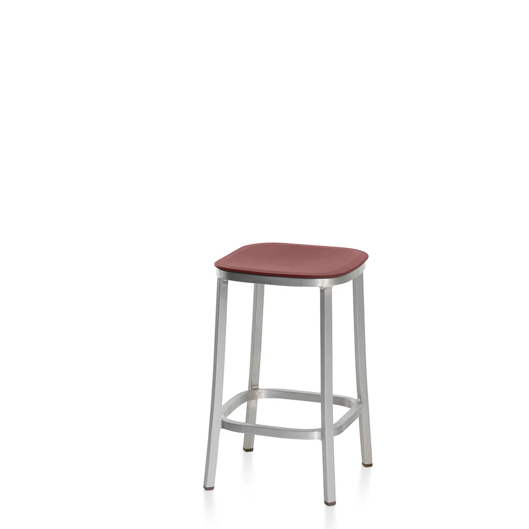 Emeco 1 Inch® Stool with Recycled Plastic Seat by Jasper Morrison