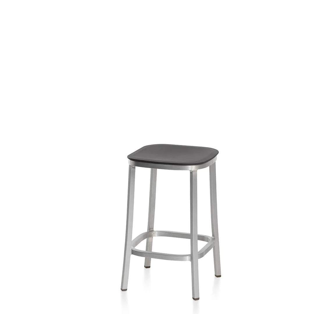 Emeco 1 Inch® Stool with Recycled Plastic Seat by Jasper Morrison
