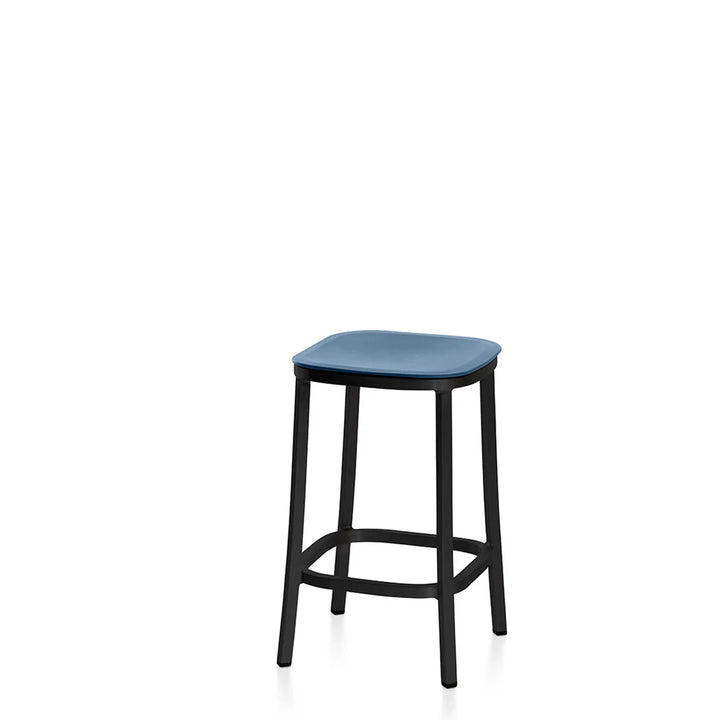 Emeco 1 Inch® Stool with Recycled Plastic Seat by Jasper Morrison