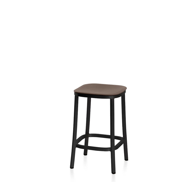 Emeco 1 Inch® Stool with Recycled Plastic Seat by Jasper Morrison