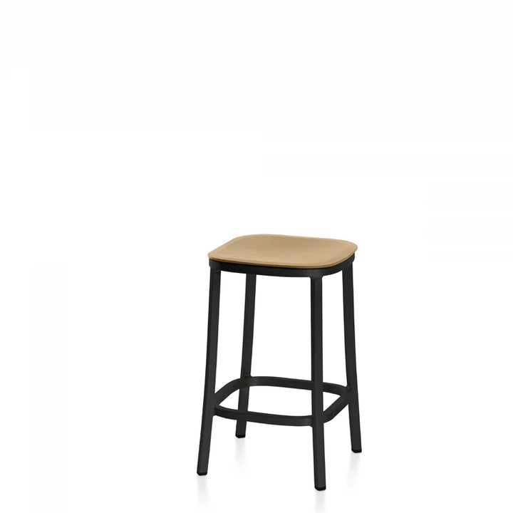 Emeco 1 Inch® Stool with Recycled Plastic Seat by Jasper Morrison