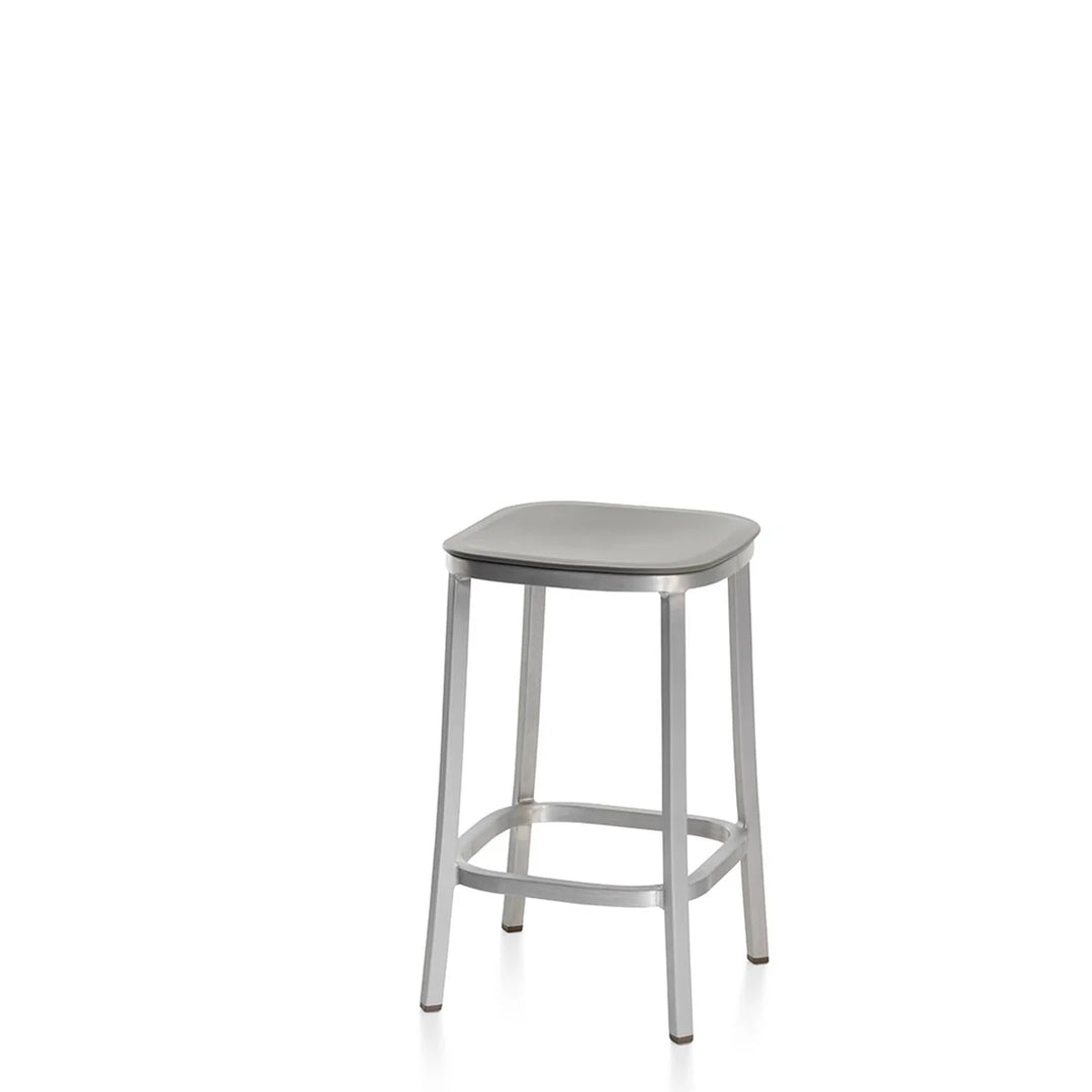 Emeco 1 Inch® Stool with Recycled Plastic Seat by Jasper Morrison