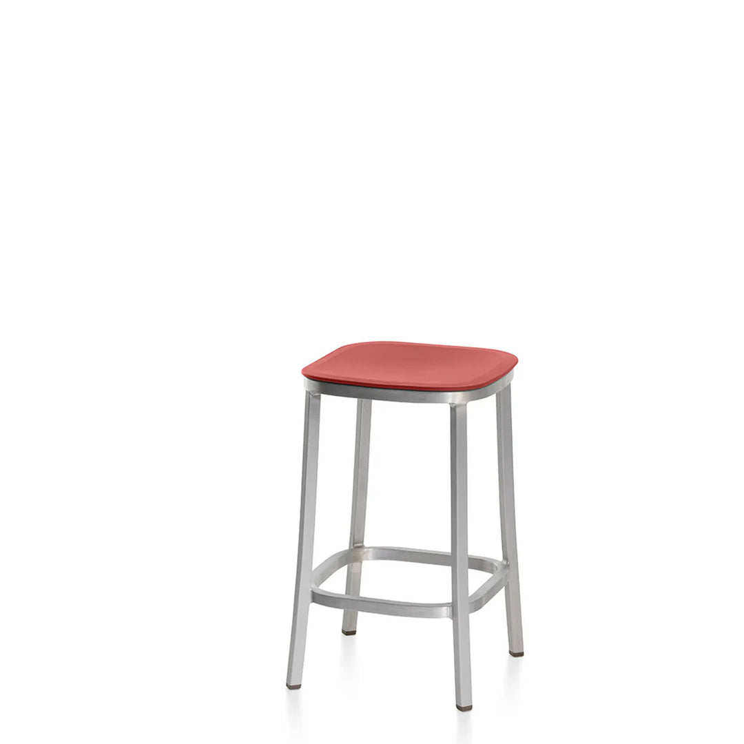 Emeco 1 Inch® Stool with Recycled Plastic Seat by Jasper Morrison