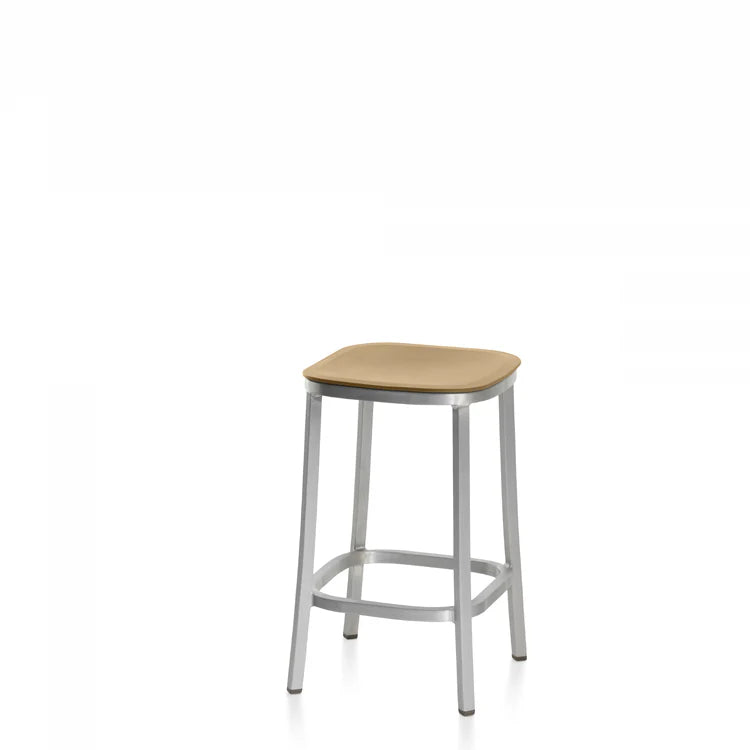 Emeco 1 Inch® Stool with Recycled Plastic Seat by Jasper Morrison