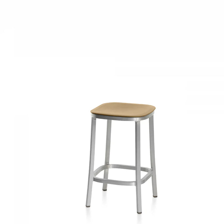 Emeco 1 Inch® Stool with Recycled Plastic Seat by Jasper Morrison