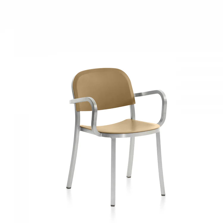 Emeco 1 Inch® Armchair with Recycled Plastic Seat by Jasper Morrison