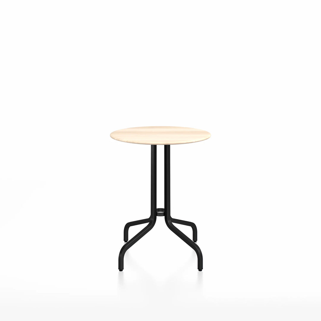 Emeco 1 Inch® 24inch Black Powder Coated Round Café Table by Jasper Morrison