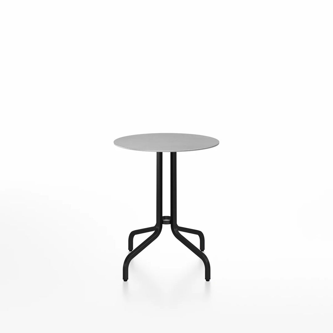 Emeco 1 Inch® 24inch Black Powder Coated Round Café Table by Jasper Morrison