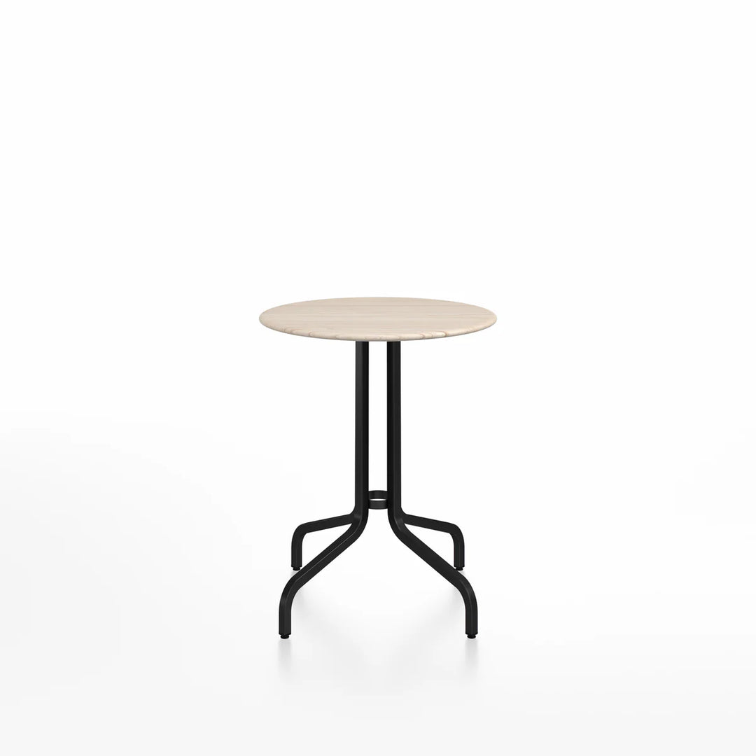 Emeco 1 Inch® 24inch Black Powder Coated Round Café Table by Jasper Morrison