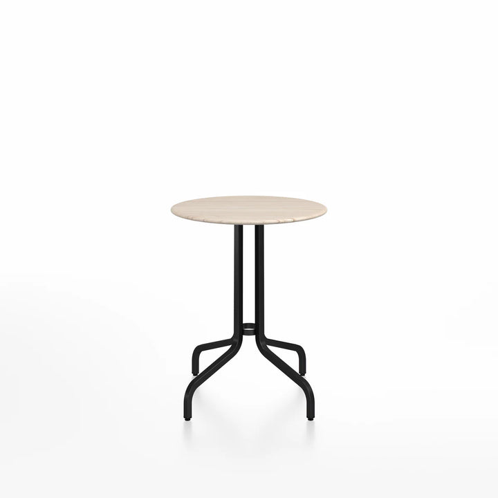 Emeco 1 Inch® 24inch Black Powder Coated Round Café Table by Jasper Morrison