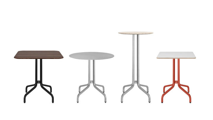 Emeco 1 Inch® Round Café Table by Jasper Morrison 24inch Brushed Aluminum