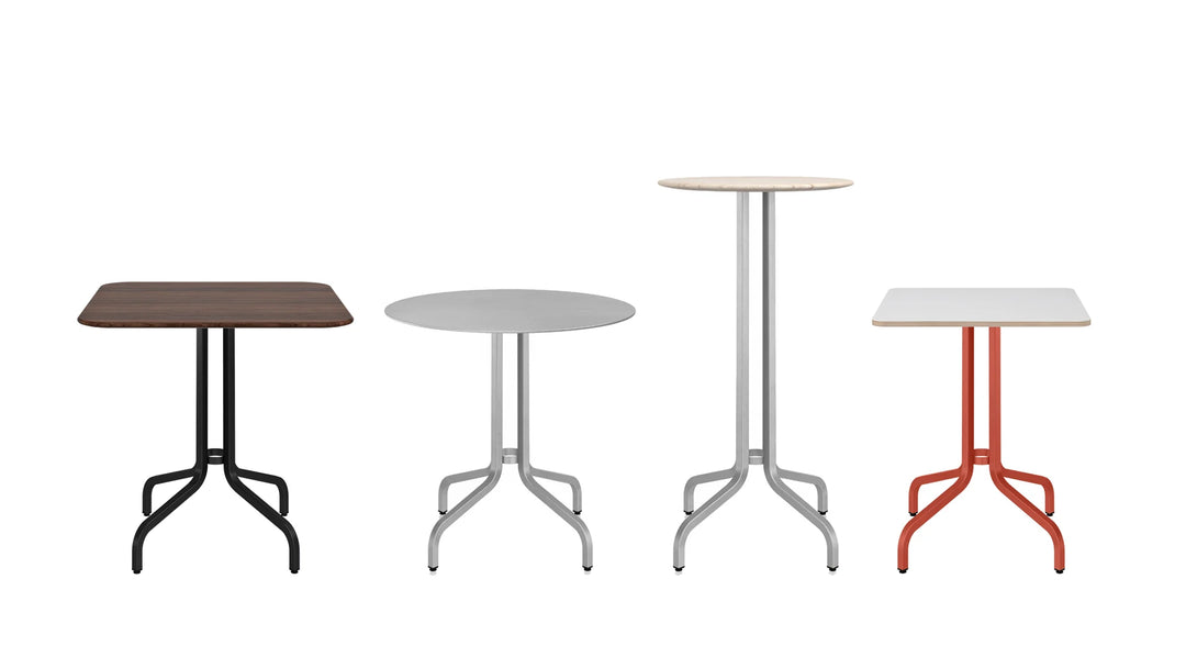 Emeco 1 Inch® 24inch Black Powder Coated Round Café Table by Jasper Morrison