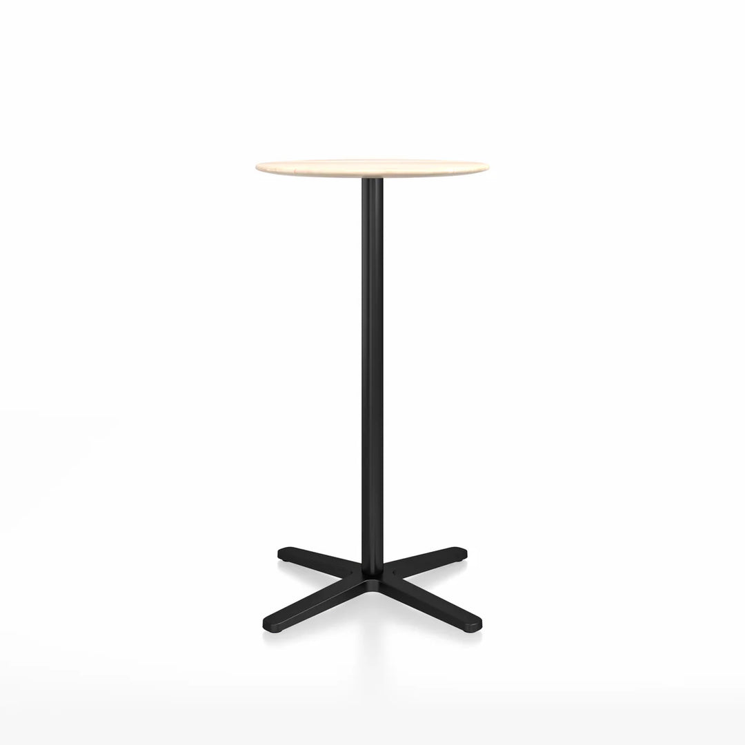 Emeco 2 Inch® X Base Bar Table, 30inches Black Powder Coated Round by Jasper Morrison