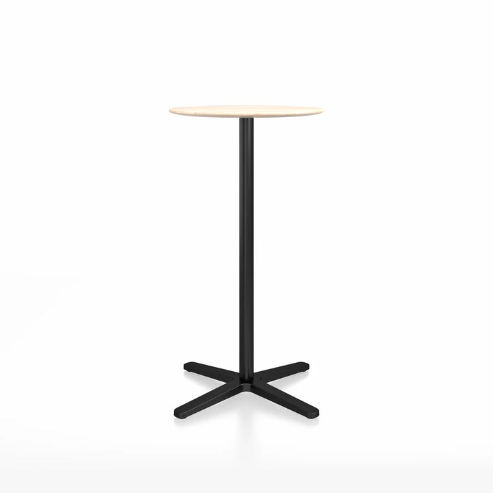 Emeco 2 Inch® X Base Bar Table, 30inches Black Powder Coated Round by Jasper Morrison
