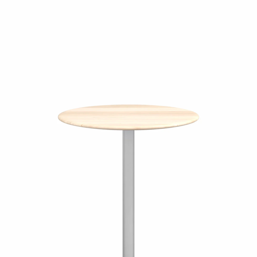 Emeco 2 Inch® X Base Bar Table, 24inches Silver Powder Coated Round by Jasper Morrison