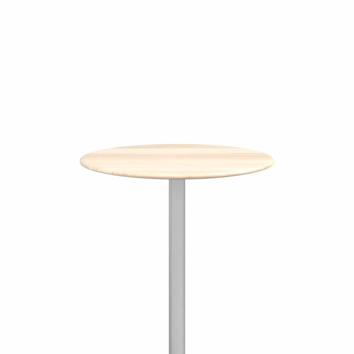 Emeco 2 Inch® X Base Bar Table, 24inches Silver Powder Coated Round by Jasper Morrison