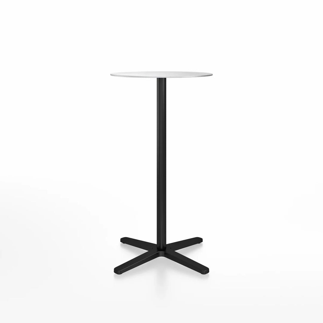 Emeco 2 Inch® X Base Bar Table, 30inches Black Powder Coated Round by Jasper Morrison