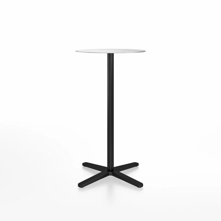 Emeco 2 Inch® X Base Bar Table, 30inches Black Powder Coated Round by Jasper Morrison
