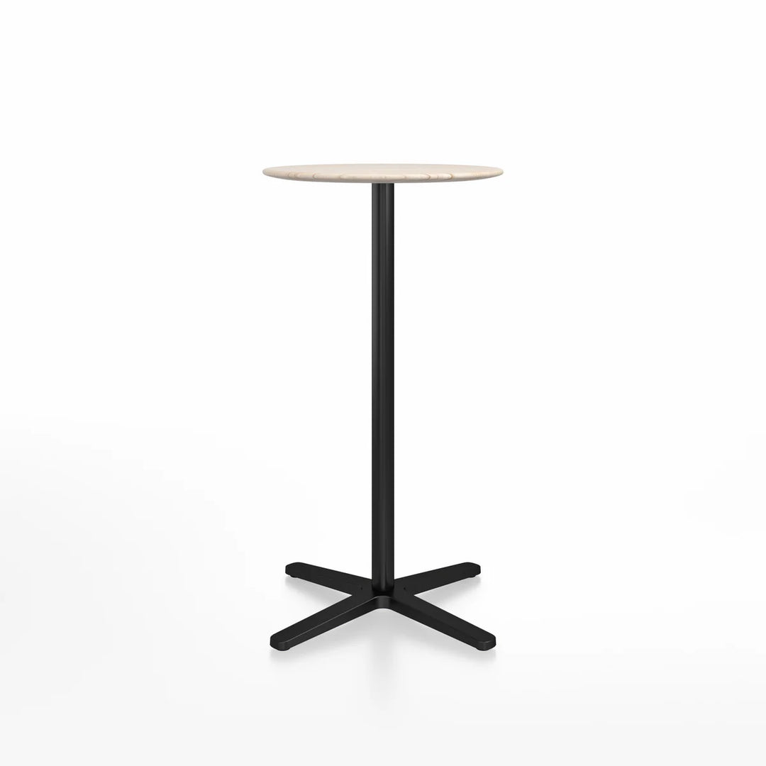 Emeco 2 Inch® X Base Bar Table, 30inches Black Powder Coated Round by Jasper Morrison