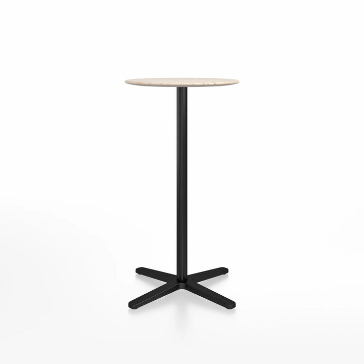 Emeco 2 Inch® X Base Bar Table, 30inches Black Powder Coated Round by Jasper Morrison