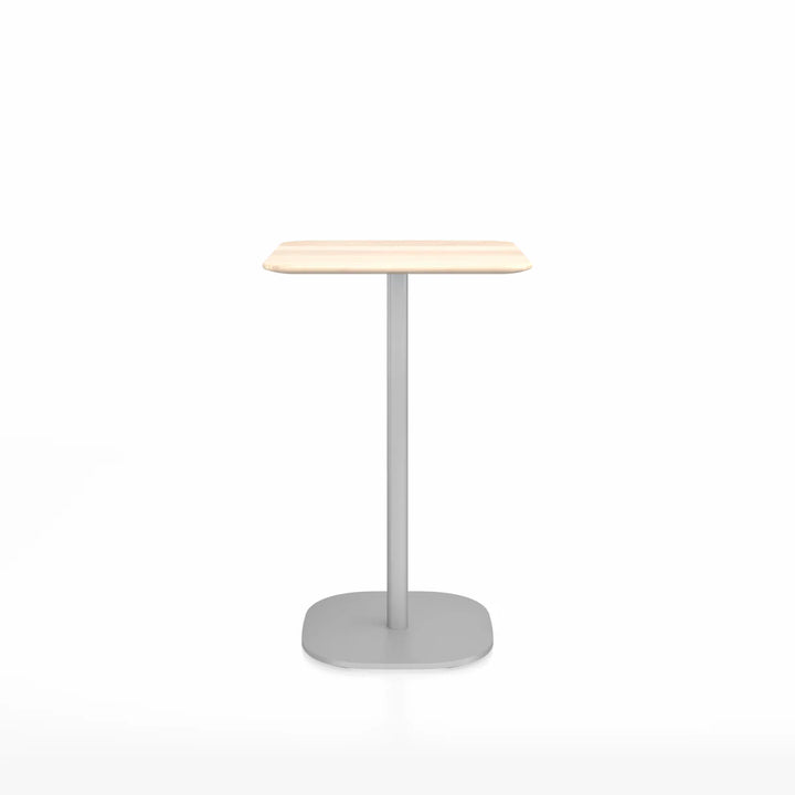 Emeco 2 Inch® X Base Counter Table, 30inches Silver Powder Coated Square by Jasper Morrison