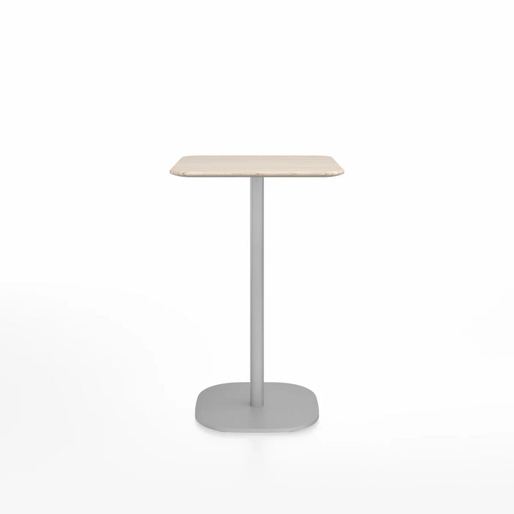 Emeco 2 Inch® X Base Counter Table, 30inches Silver Powder Coated Square by Jasper Morrison