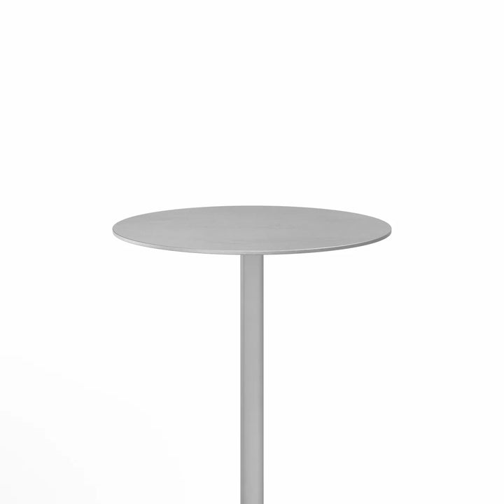 Emeco 2 Inch® X Base Café Table, 24inches Silver Powder Coated Round by Jasper Morrison